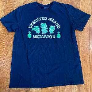 Animal Crossing DESERTED ISLAND GETAWAYS T-Shirt unisex Large